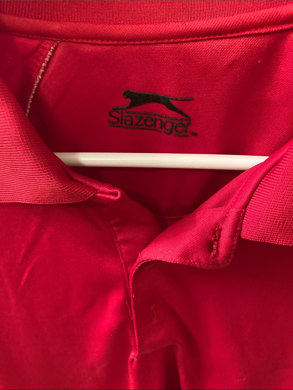 Slazenger Bright Red Polo Shirt with Black Logo